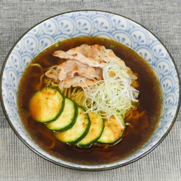 Marinated sliced pork with shiokoji on top of ramen