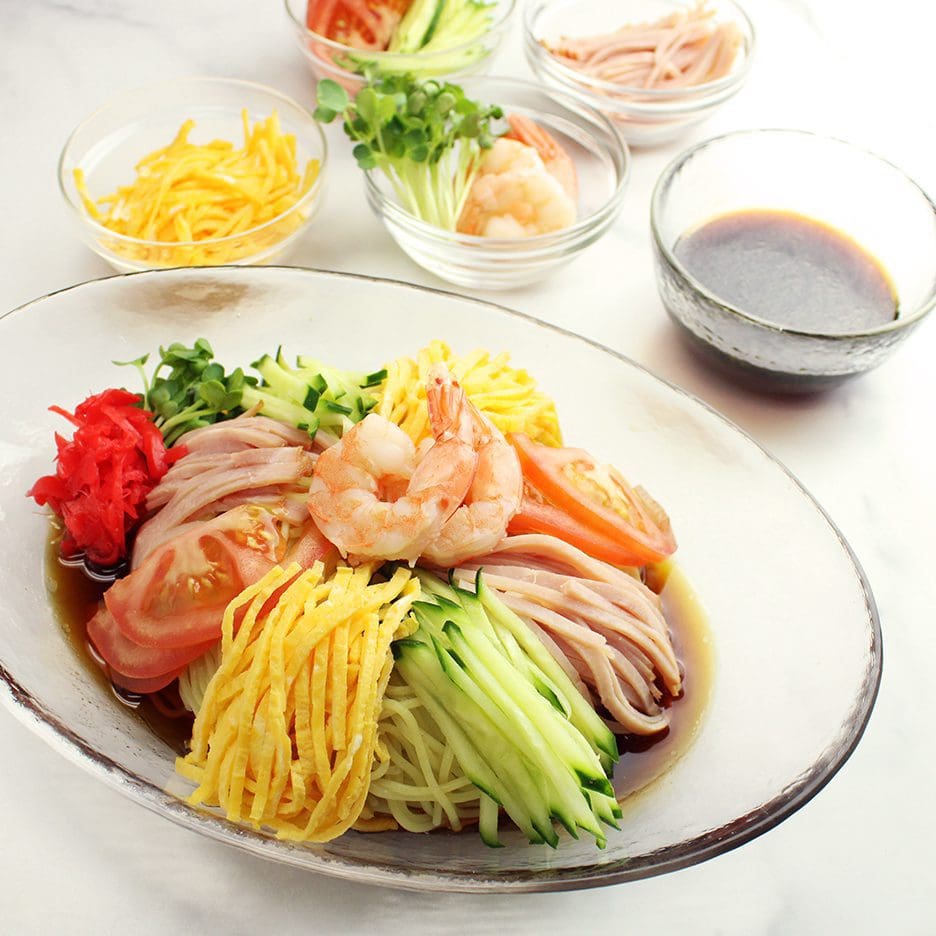 Original Hiyashi Chuka with ingredients