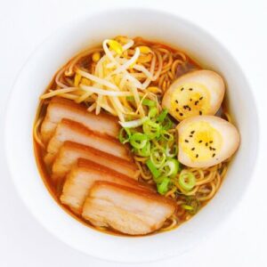 Steamed bean sprouts on top of ramen