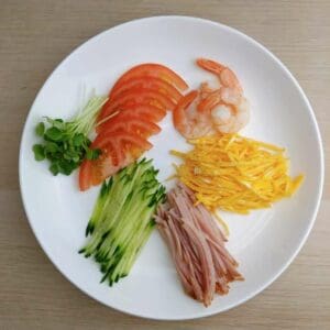 Ingredients of Original Hiyashi Chuka (Cold Ramen)
