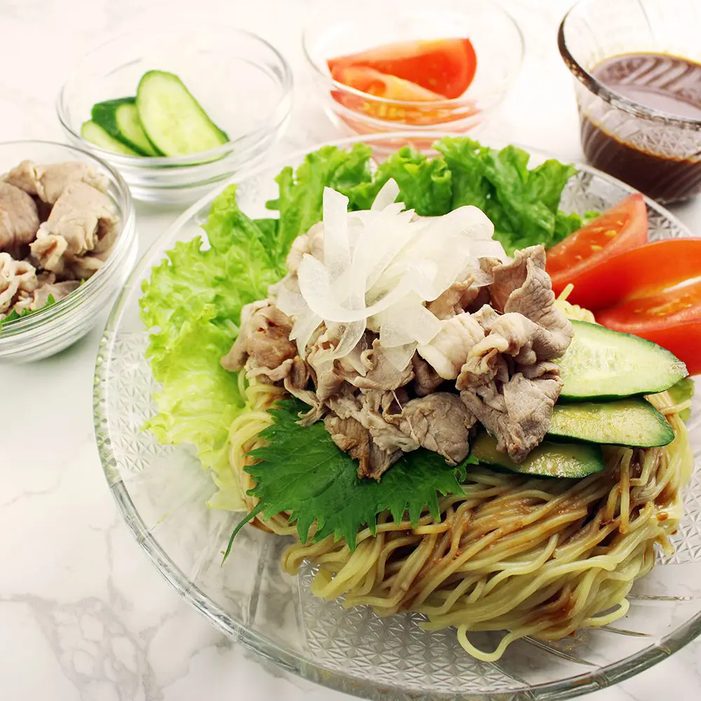 Pork Shabu-Shabu Salad with Sesame Hiyashi Chuka