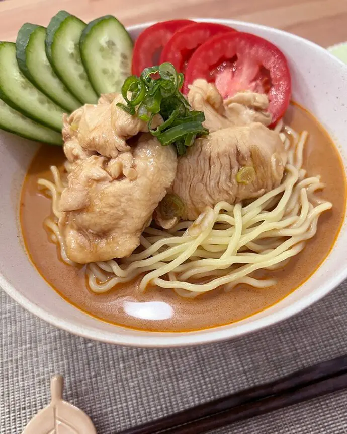 Hiyashi Miso Ramen with Crystal Chicken