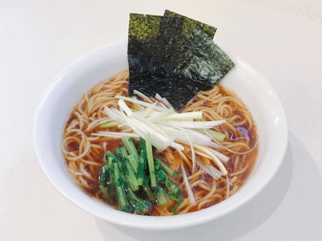 Ramen noodles with nori as a topping